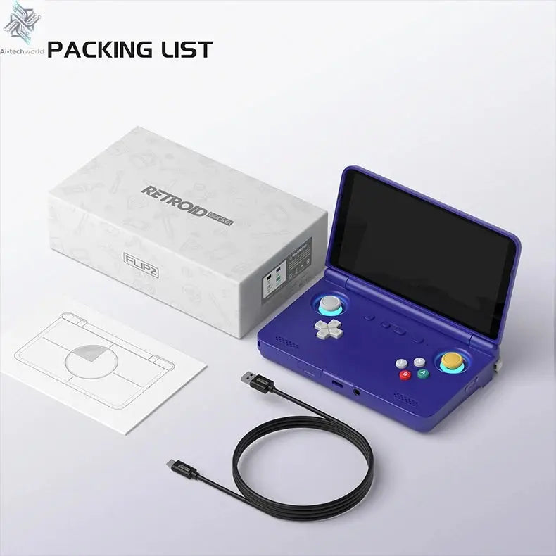 2025 Retroid Pocket Flip2 Retro Handheld Game Console Android13 5.5 Inch AMOLED Touch Screen Video Player Wifi Bluetooth PSP PS2 Ai-TechWorld 