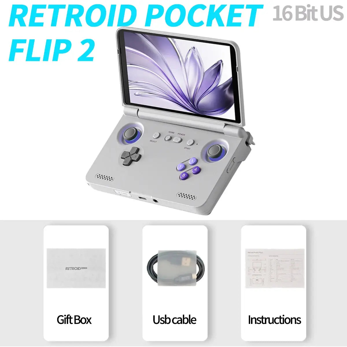 2025 Retroid Pocket Flip2 Retro Handheld Game Console Android13 5.5 Inch AMOLED Touch Screen Video Player Wifi Bluetooth PSP PS2 Ai-TechWorld 