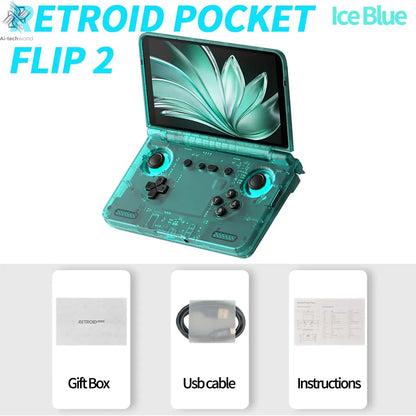 2025 Retroid Pocket Flip2 Retro Handheld Game Console Android13 5.5 Inch AMOLED Touch Screen Video Player Wifi Bluetooth PSP PS2 Ai-TechWorld 