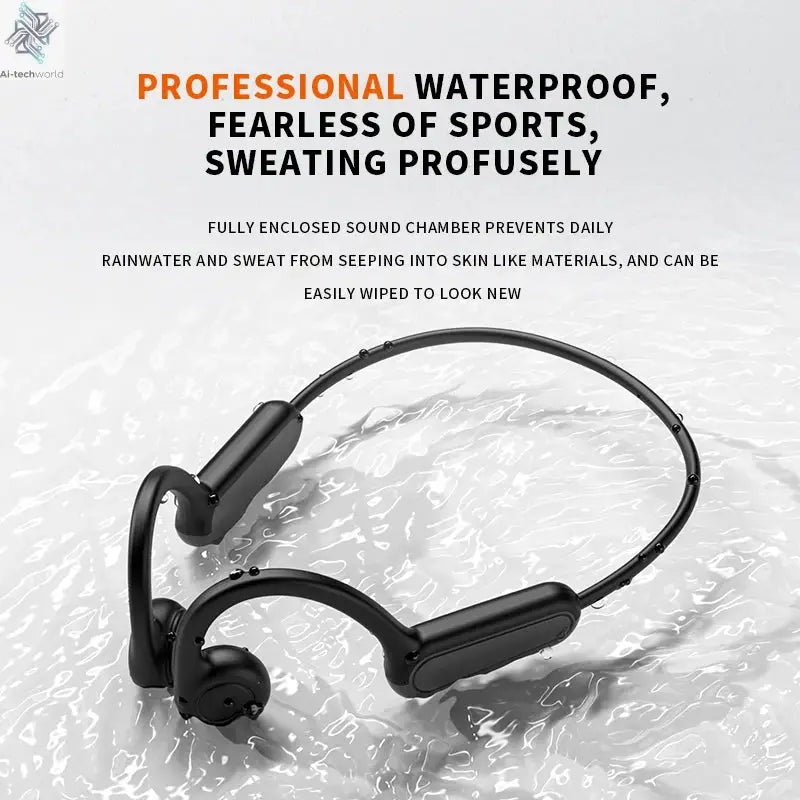 2025 True Bone Conduction Earphones Bluetooth 5.3 Sports Wireless Headphones Ear Hook Waterproof Headset for Running Driving Ai-TechWorld 