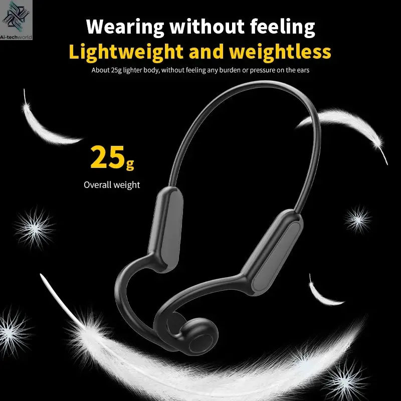 2025 True Bone Conduction Earphones Bluetooth 5.3 Sports Wireless Headphones Ear Hook Waterproof Headset for Running Driving Ai-TechWorld 