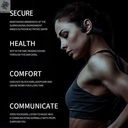 2025 True Bone Conduction Earphones Bluetooth 5.3 Sports Wireless Headphones Ear Hook Waterproof Headset for Running Driving Ai-TechWorld 