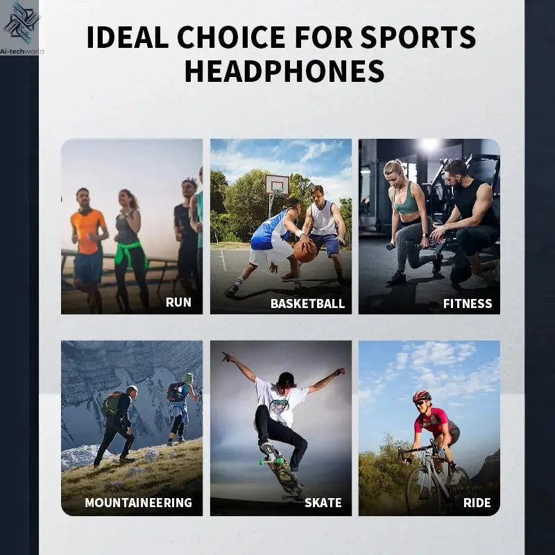 2025 True Bone Conduction Earphones Bluetooth 5.3 Sports Wireless Headphones Ear Hook Waterproof Headset for Running Driving Ai-TechWorld 