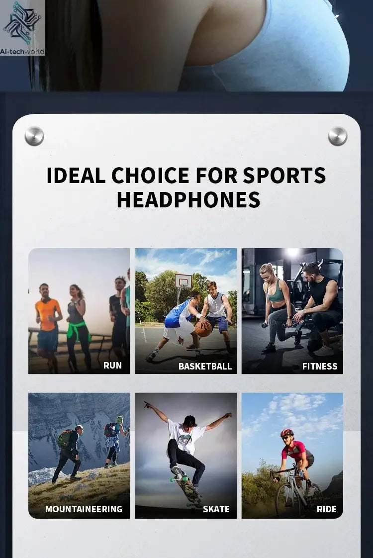 2025 True Bone Conduction Earphones Bluetooth 5.3 Sports Wireless Headphones Ear Hook Waterproof Headset for Running Driving Ai-TechWorld 