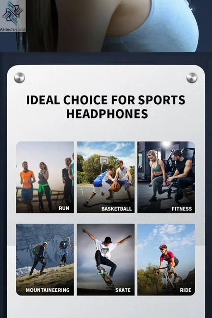 2025 True Bone Conduction Earphones Bluetooth 5.3 Sports Wireless Headphones Ear Hook Waterproof Headset for Running Driving Ai-TechWorld 