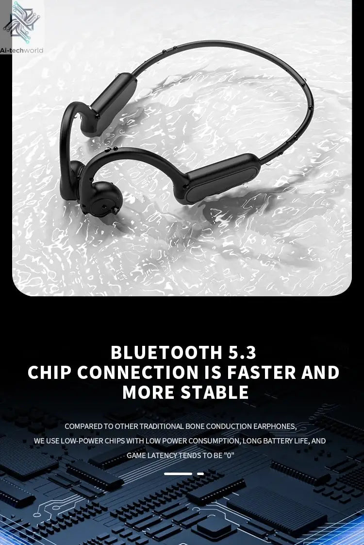 2025 True Bone Conduction Earphones Bluetooth 5.3 Sports Wireless Headphones Ear Hook Waterproof Headset for Running Driving Ai-TechWorld 