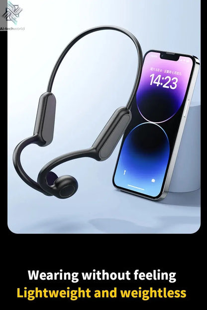 2025 True Bone Conduction Earphones Bluetooth 5.3 Sports Wireless Headphones Ear Hook Waterproof Headset for Running Driving Ai-TechWorld 