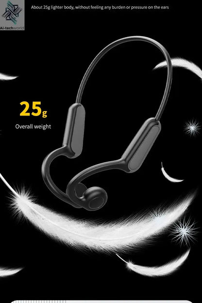 2025 True Bone Conduction Earphones Bluetooth 5.3 Sports Wireless Headphones Ear Hook Waterproof Headset for Running Driving Ai-TechWorld 