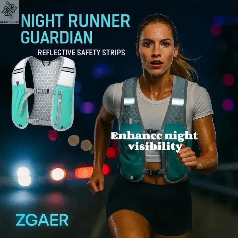 2025 new Biking Running Storage Vest Lightweight Running Vest Reflective Hydration Water Chest Pack With Phone Storage Pocket Ai-TechWorld 
