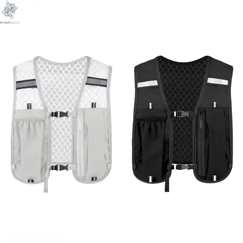 2025 new Biking Running Storage Vest Lightweight Running Vest Reflective Hydration Water Chest Pack With Phone Storage Pocket Ai-TechWorld 