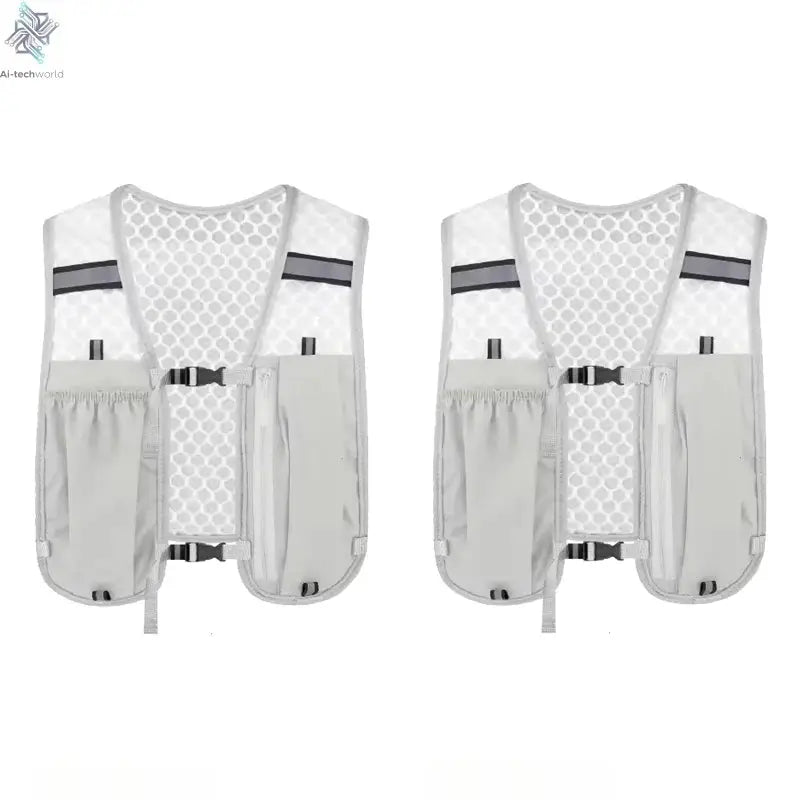 2025 new Biking Running Storage Vest Lightweight Running Vest Reflective Hydration Water Chest Pack With Phone Storage Pocket Ai-TechWorld 