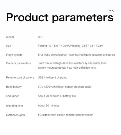 2025 New GT8 Drone GPS 8K Professional HD 360° Dual Cameras 5G WIFI Brushless Motors Obstacle Avoidance Foldable Quadcopter Toys Ai-TechWorld