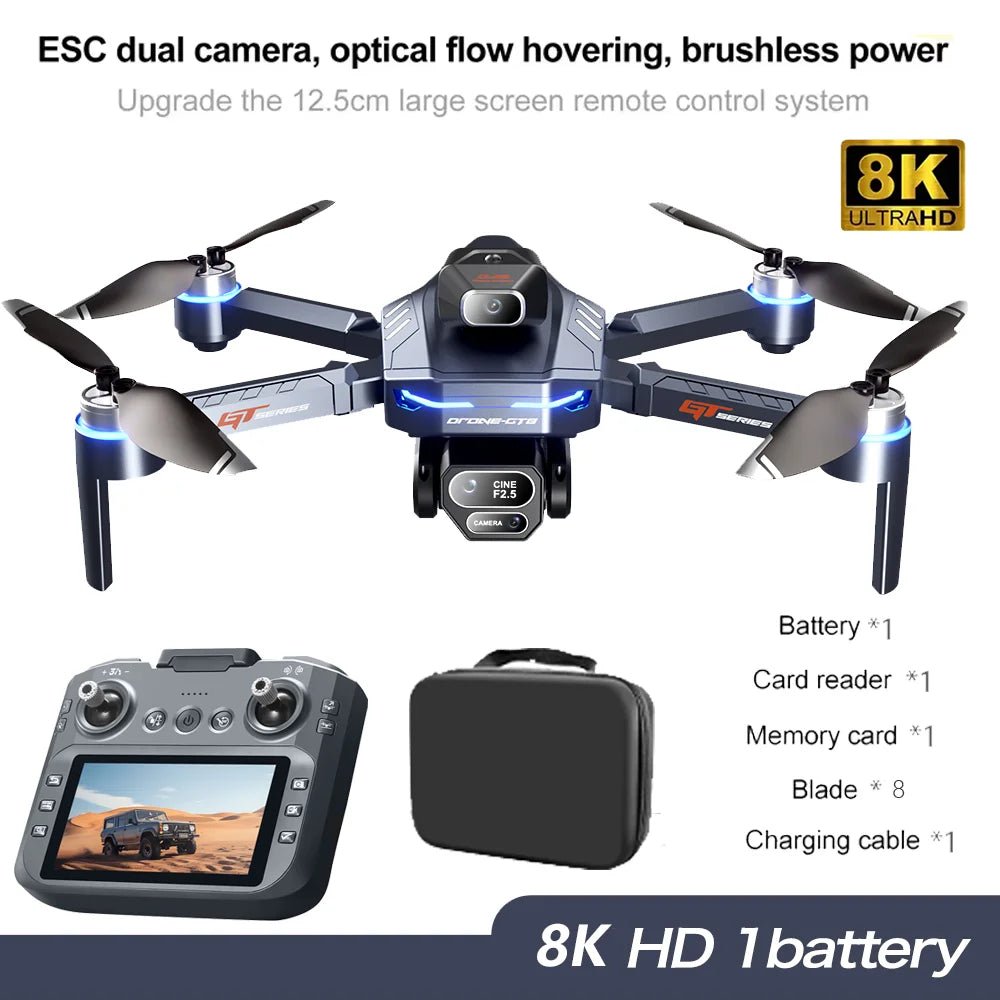 2025 New GT8 Drone GPS 8K Professional HD 360° Dual Cameras 5G WIFI Brushless Motors Obstacle Avoidance Foldable Quadcopter Toys Ai-TechWorld