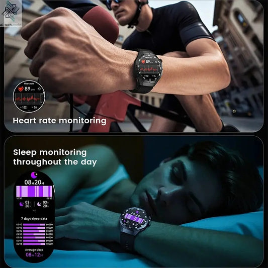 2025New For Android and ios Smart Watch Men AMOLED Screen GPS Motion trajectory Heart Rate Bluetooth Calls SmartWatch Waterproof Ai-TechWorld 