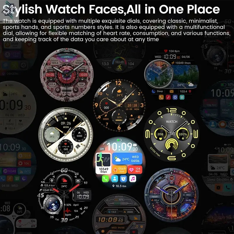 2025New For Android and ios Smart Watch Men AMOLED Screen GPS Motion trajectory Heart Rate Bluetooth Calls SmartWatch Waterproof Ai-TechWorld 