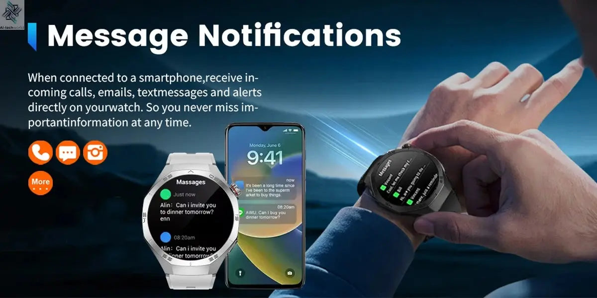 2025New For Android and ios Smart Watch Men AMOLED Screen GPS Motion trajectory Heart Rate Bluetooth Calls SmartWatch Waterproof Ai-TechWorld 