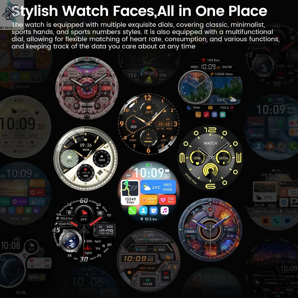 2025New For Android and ios Smart Watch Men AMOLED Screen GPS Motion trajectory Heart Rate Bluetooth Calls SmartWatch Waterproof Ai-TechWorld 