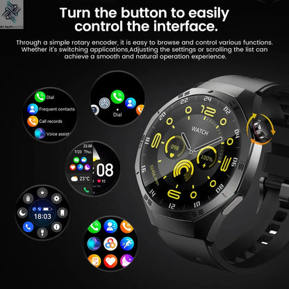2025New For Android and ios Smart Watch Men AMOLED Screen GPS Motion trajectory Heart Rate Bluetooth Calls SmartWatch Waterproof Ai-TechWorld 