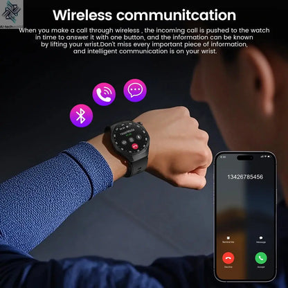 2025New For Android and ios Smart Watch Men AMOLED Screen GPS Motion trajectory Heart Rate Bluetooth Calls SmartWatch Waterproof Ai-TechWorld 