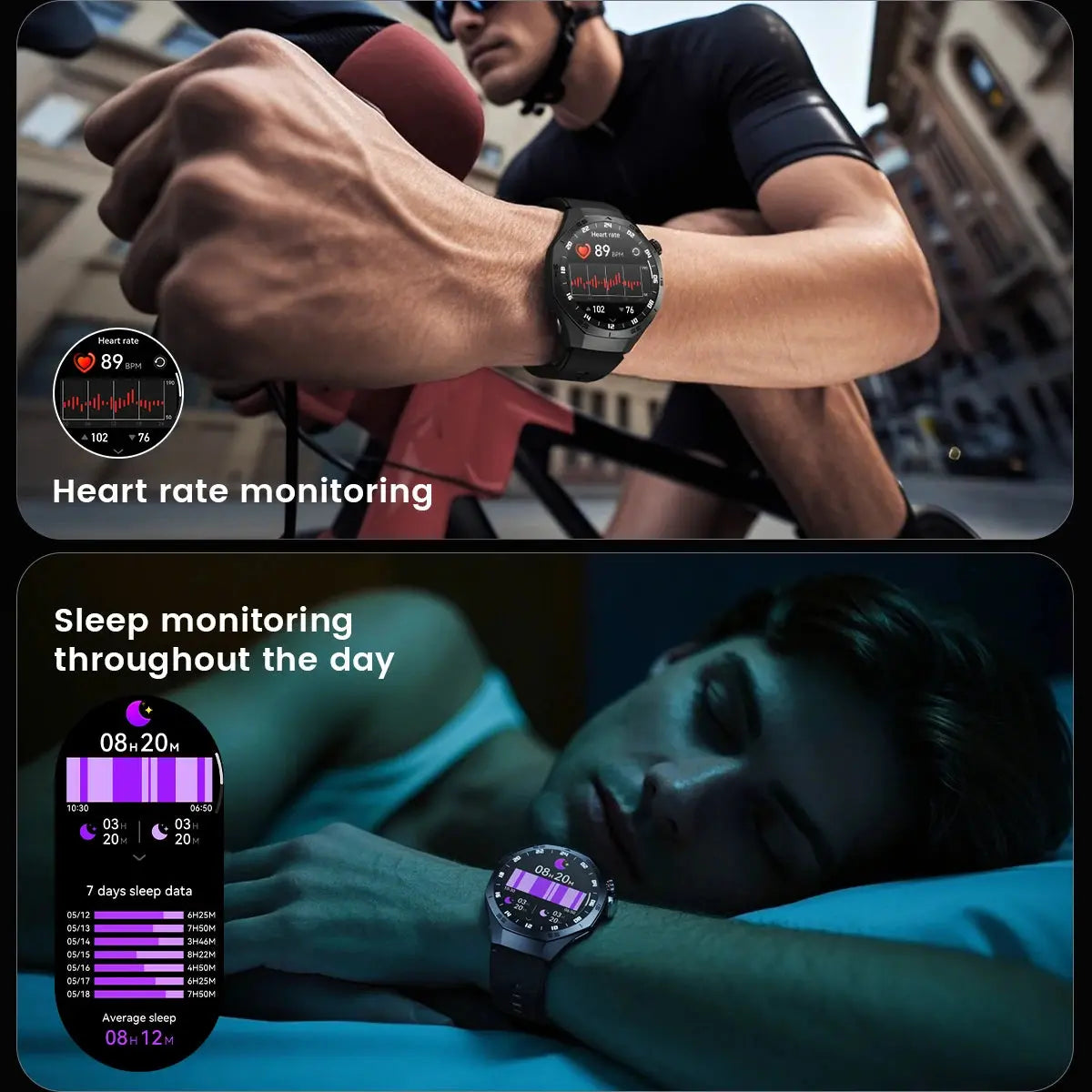 2025New For Android and ios Smart Watch Men AMOLED Screen GPS Motion trajectory Heart Rate Bluetooth Calls SmartWatch Waterproof Ai-TechWorld 