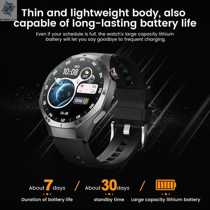 2025New For Android and ios Smart Watch Men AMOLED Screen GPS Motion trajectory Heart Rate Bluetooth Calls SmartWatch Waterproof Ai-TechWorld 