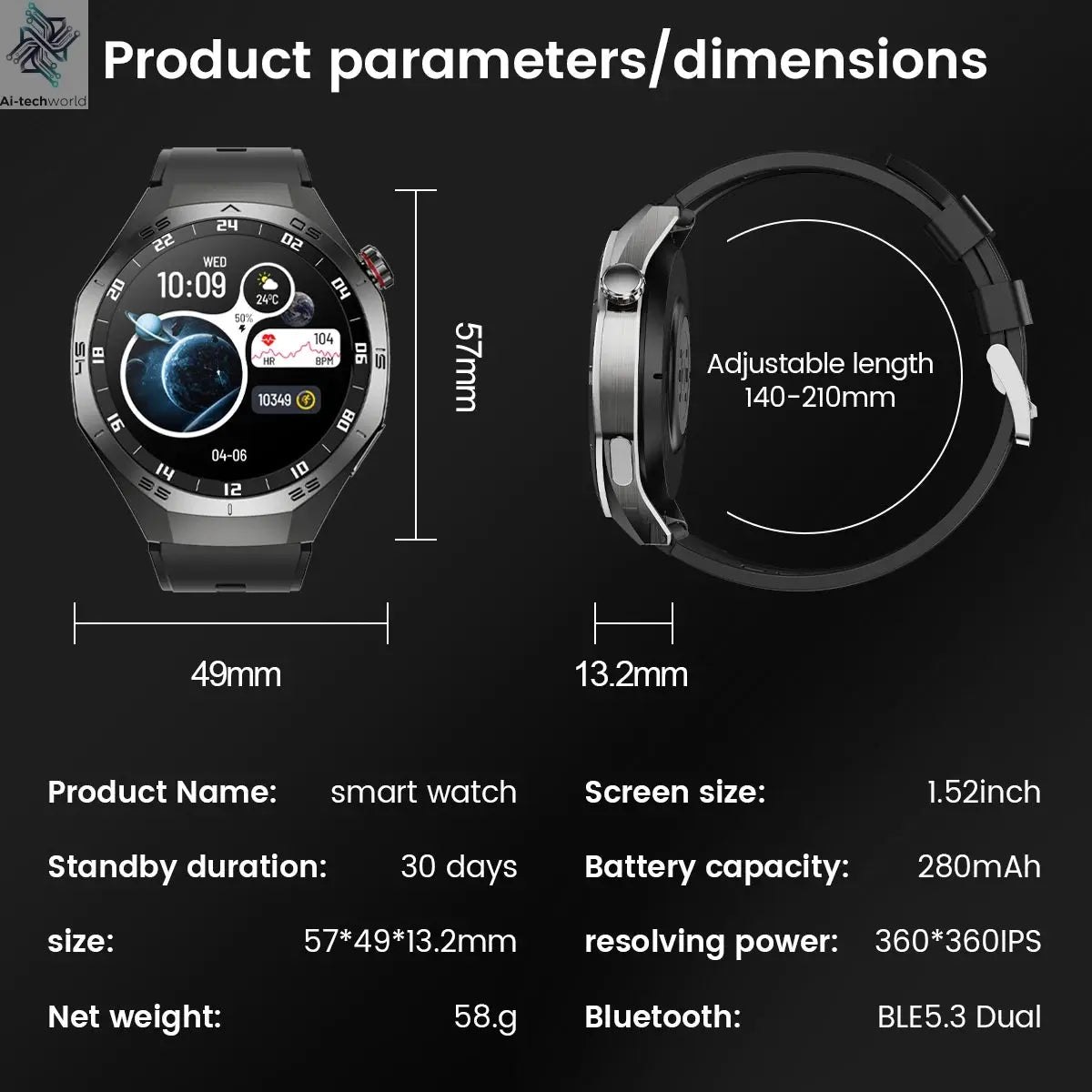 2025New For Android and ios Smart Watch Men AMOLED Screen GPS Motion trajectory Heart Rate Bluetooth Calls SmartWatch Waterproof Ai-TechWorld 