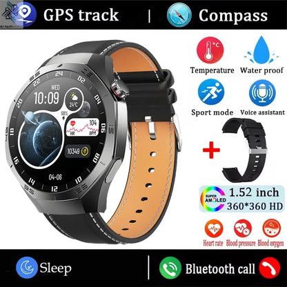 2025New For Android and ios Smart Watch Men AMOLED Screen GPS Motion trajectory Heart Rate Bluetooth Calls SmartWatch Waterproof Ai-TechWorld 