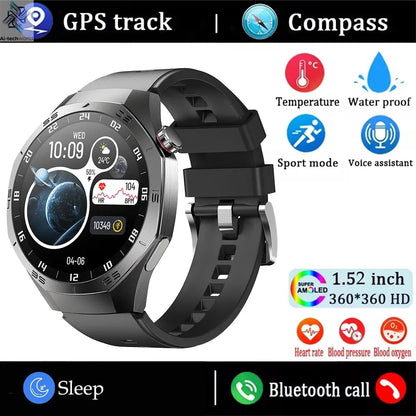 2025New For Android and ios Smart Watch Men AMOLED Screen GPS Motion trajectory Heart Rate Bluetooth Calls SmartWatch Waterproof Ai-TechWorld 
