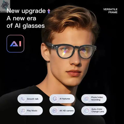 2026 New 4K HD AI Smart Glasses Men 800W Pixel Camera Bluetooth Call 4GB WIFI Transmission Voice Assistant Smart Glasses Women Ai-TechWorld 