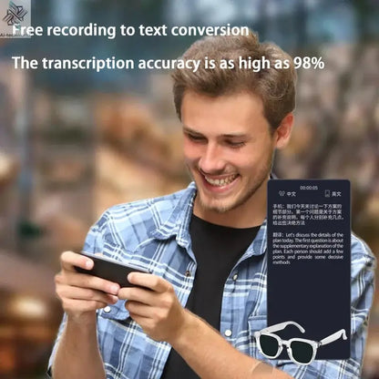 2026 New AI Intelligent Translation Glasses Touchscreen Sunglasses Smart Bluetooth Glasses Listen To Music Voice Call Ai-TechWorld 