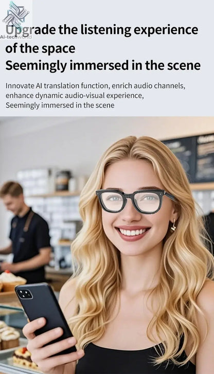 2026 New AI Intelligent Translation Glasses Touchscreen Sunglasses Smart Bluetooth Glasses Listen To Music Voice Call Ai-TechWorld 