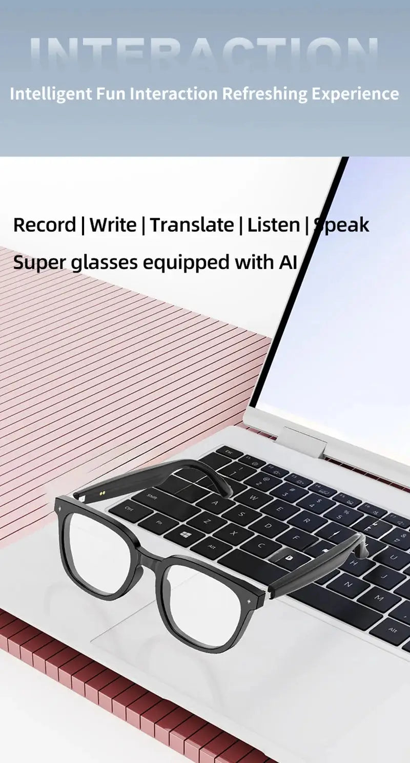 2026 New AI Intelligent Translation Glasses Touchscreen Sunglasses Smart Bluetooth Glasses Listen To Music Voice Call Ai-TechWorld 
