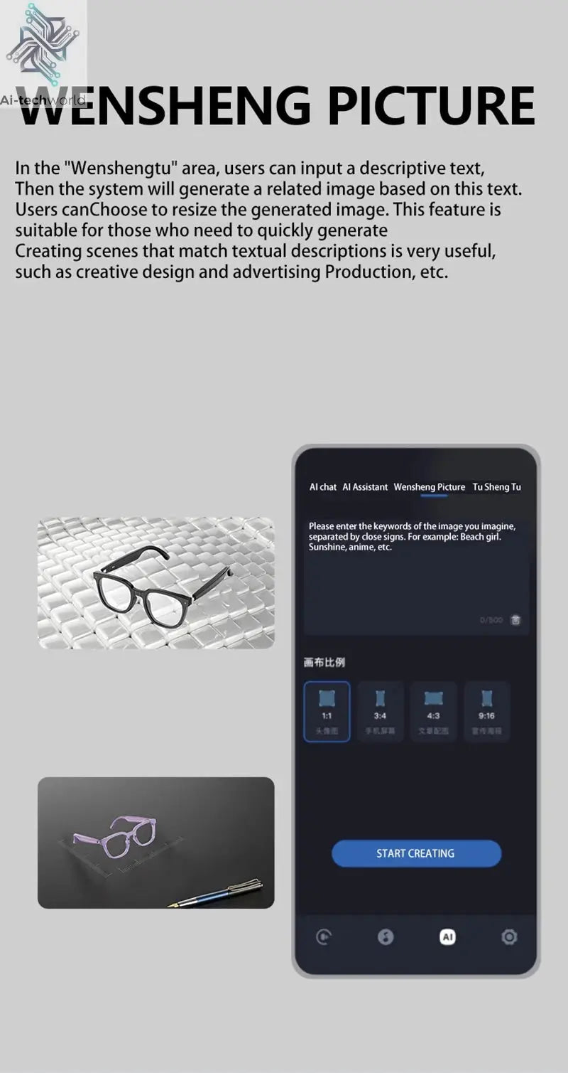 2026 New AI Intelligent Translation Glasses Touchscreen Sunglasses Smart Bluetooth Glasses Listen To Music Voice Call Ai-TechWorld 