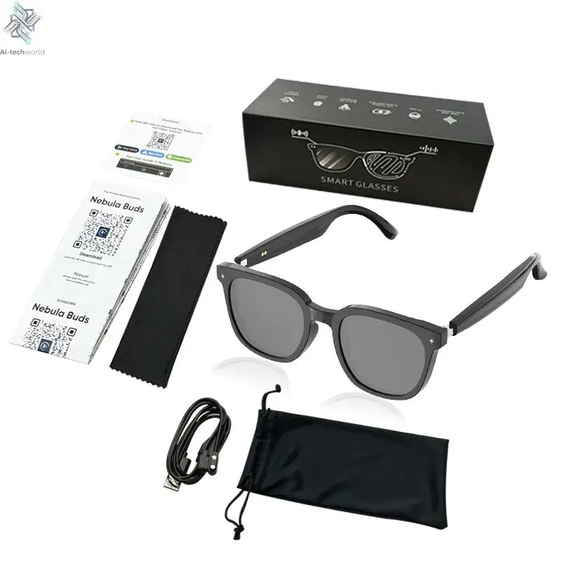 2026 New AI Intelligent Translation Glasses Touchscreen Sunglasses Smart Bluetooth Glasses Listen To Music Voice Call Ai-TechWorld 