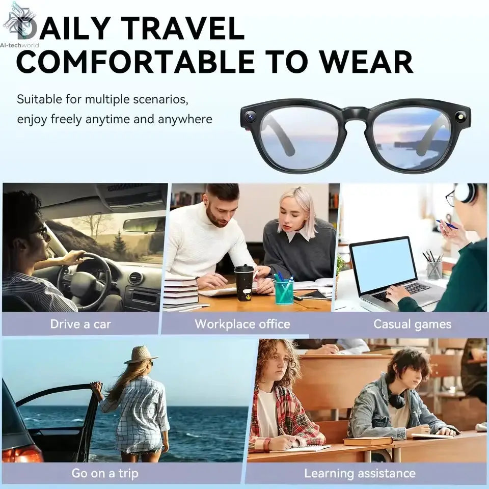 2026New 8K HD AI Smart Glasses 800MP Camera Bluetooth Call 290Mah ChatGPT Video Recording Voice Assistant Control Sunglasses Men - Ai-TechWorld
