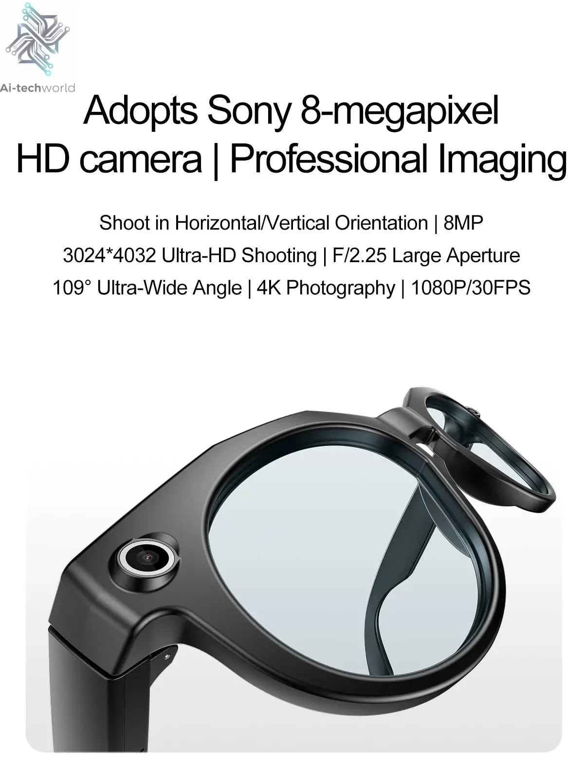 2026New 8K HD AI Smart Glasses 800MP Camera Bluetooth Call 290Mah ChatGPT Video Recording Voice Assistant Control Sunglasses Men - Ai-TechWorld