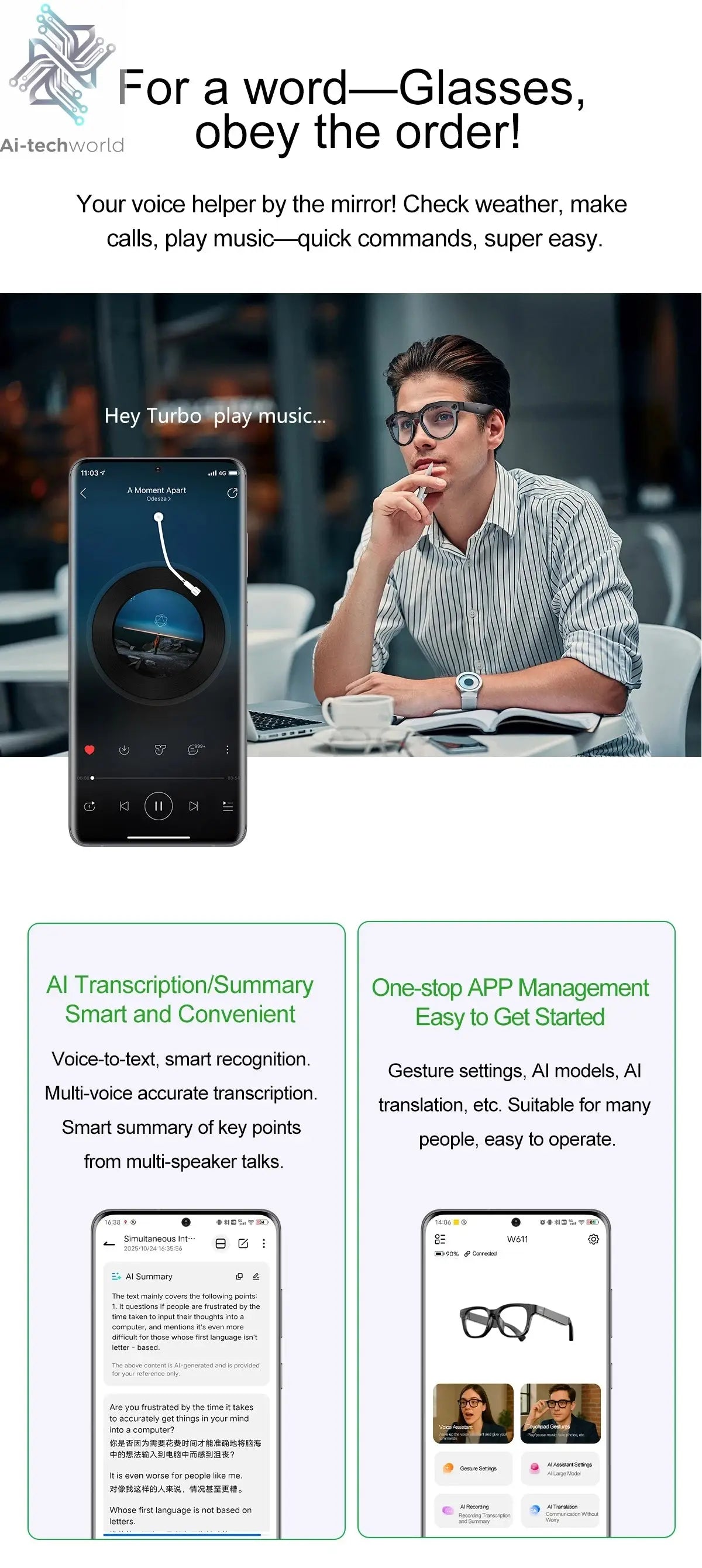 2026New 8K HD AI Smart Glasses 800MP Camera Bluetooth Call 290Mah ChatGPT Video Recording Voice Assistant Control Sunglasses Men - Ai-TechWorld