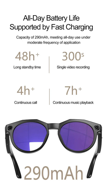 2026New 8K HD AI Smart Glasses 800MP Camera Bluetooth Call 290Mah ChatGPT Video Recording Voice Assistant Control Sunglasses Men - Ai-TechWorld