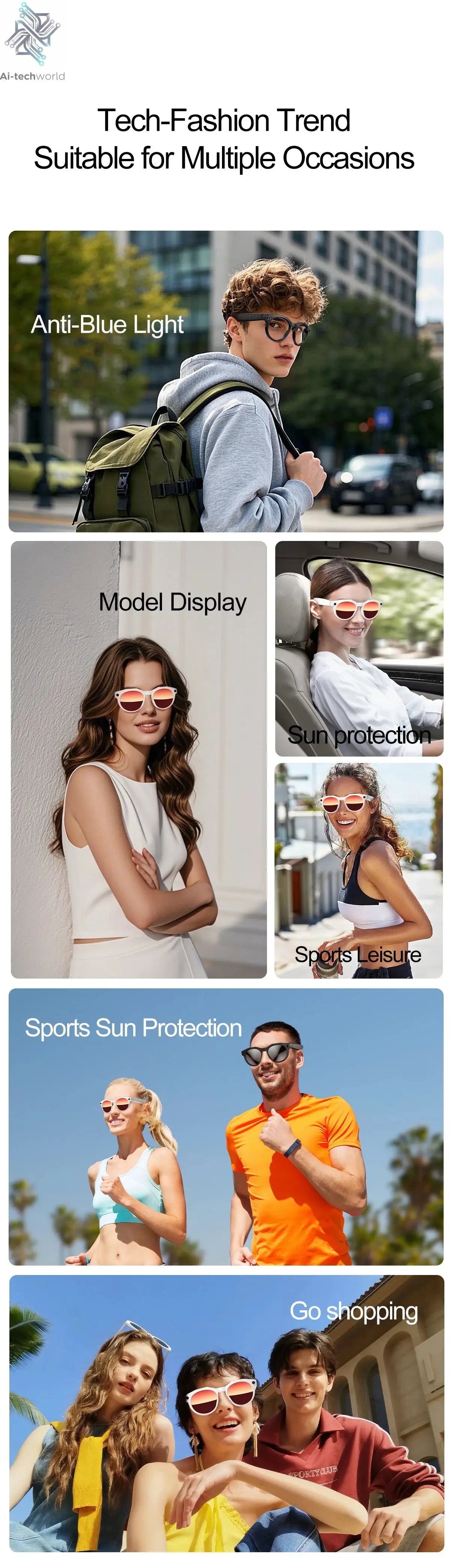 2026New 8K HD AI Smart Glasses 800MP Camera Bluetooth Call 290Mah ChatGPT Video Recording Voice Assistant Control Sunglasses Men - Ai-TechWorld