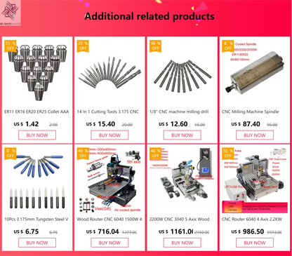 2200W 5 Axis Metal Engraving machine 6040 4 Axis CNC Router 3040 PCB Engraving 3020 Drilling and Milling Machine  With Sink Ai-TechWorld
