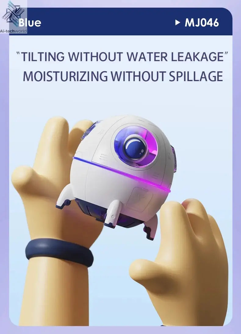 220mL Space Capsule Air Humidifier USB Plug in Rechargeable Mist Aromatherapy Water Diffuser 7 Colors Atmosphere Light Ai-TechWorld 