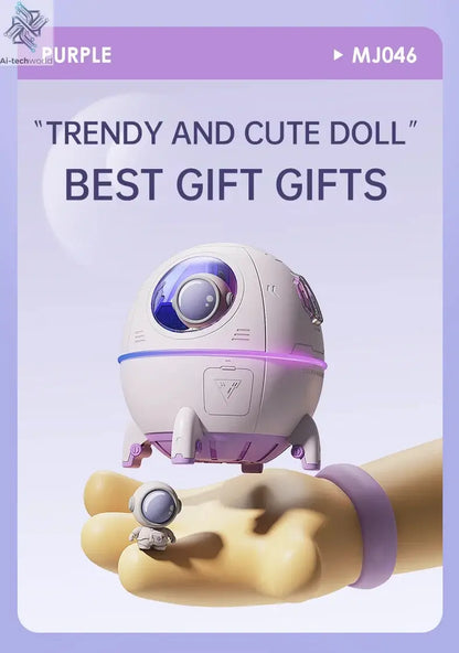 220mL Space Capsule Air Humidifier USB Plug in Rechargeable Mist Aromatherapy Water Diffuser 7 Colors Atmosphere Light Ai-TechWorld 