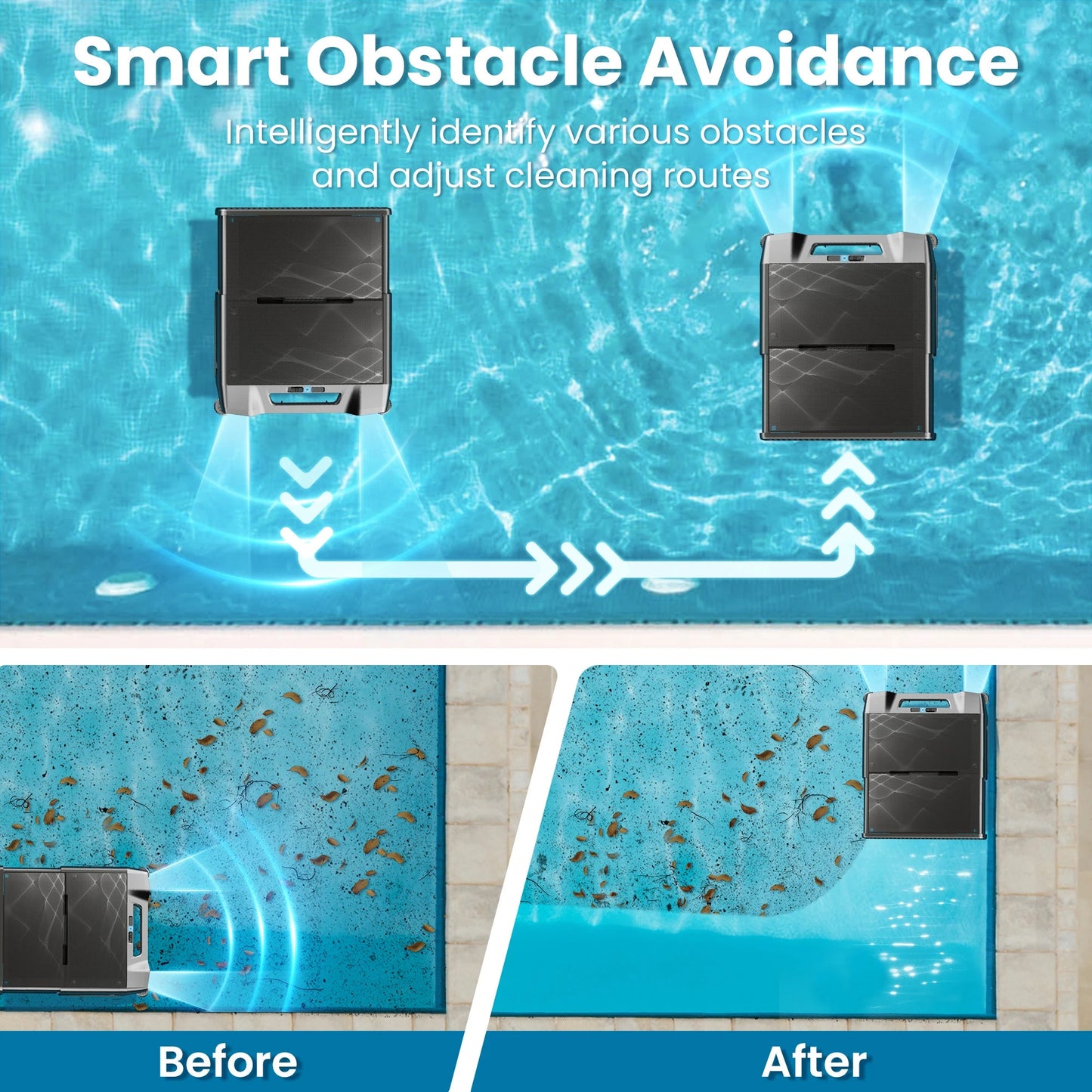 24-Hour Robotic Pool Surface Cleaner with Remote Control and Smart Obstacle Avoidance ai-techworld
