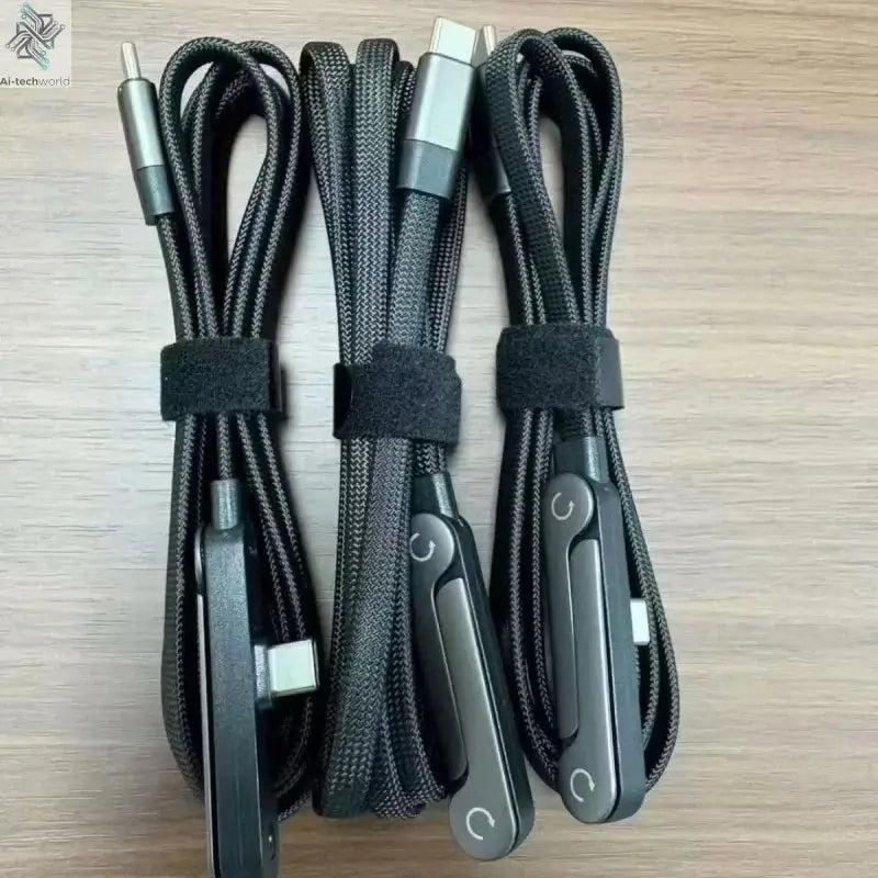 240W 90° Elbow Phone Holder Data Cable Foldable Type C To Type C Fast Charging Cable Data Wire For iPhone 17 Pro Xiaomi Samsung Ai-TechWorld 