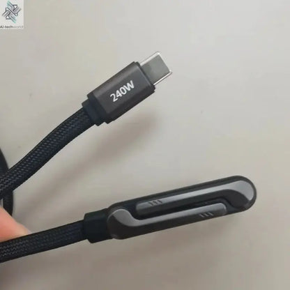 240W 90° Elbow Phone Holder Data Cable Foldable Type C To Type C Fast Charging Cable Data Wire For iPhone 17 Pro Xiaomi Samsung Ai-TechWorld 