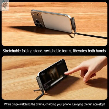 240W Fast Charging Foldable Phone Holder Data Cable Fast Charging Cable Phone Tablet Foldable Holder 2-in-1 Ai-TechWorld 