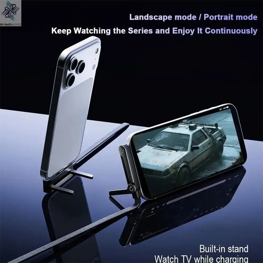 240W Fast Charging Foldable Phone Holder Data Cable Fast Charging Cable Phone Tablet Foldable Holder 2-in-1 Ai-TechWorld 