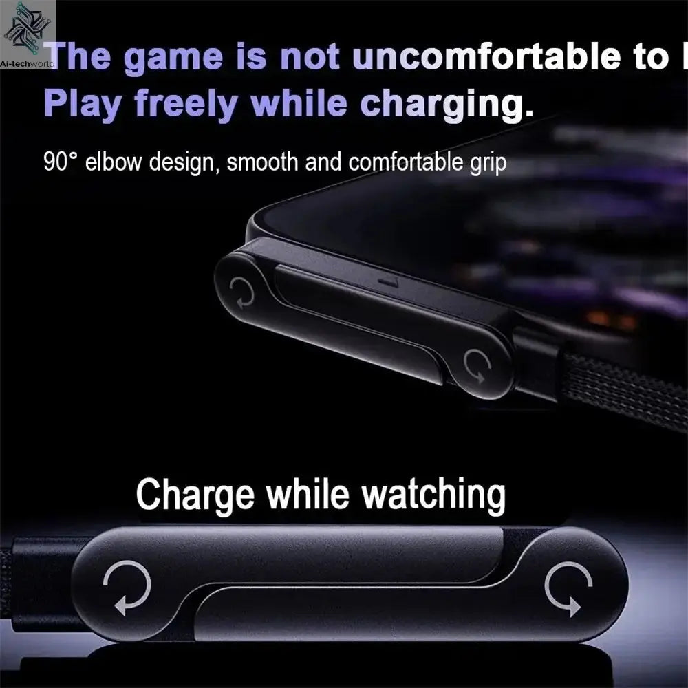 240W Fast Charging Foldable Phone Holder Data Cable Fast Charging Cable Phone Tablet Foldable Holder 2-in-1 Ai-TechWorld 