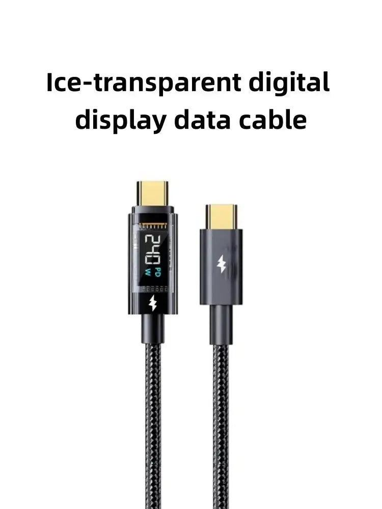 240W PD Fast Charging Type C to Type C Cable 100W Digital Display USB to Type C Cable For Xiaomi HUAWEI Macbook iPad - Ai-TechWorld