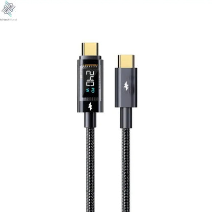 240W PD Fast Charging Type C to Type C Cable 100W Digital Display USB to Type C Cable For Xiaomi HUAWEI Macbook iPad - Ai-TechWorld